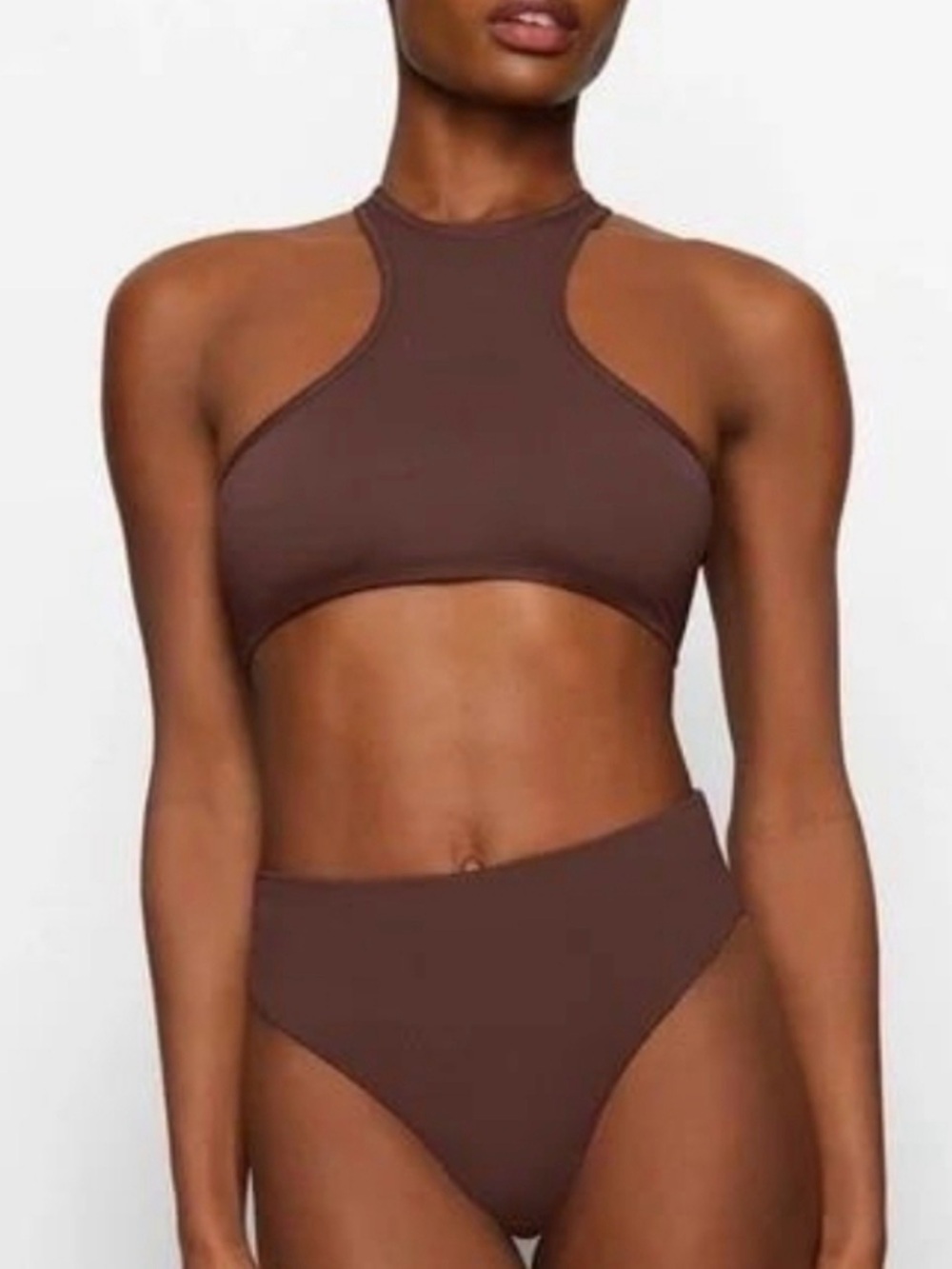 SKIMS Cocoa Brown High Waisted Cheeky Bikini Bottom
